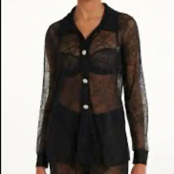 2/$30 Chicos Size 3/XL Silk Cover Shirt Sexy Romantic Party Evening - Picture 1 of 8